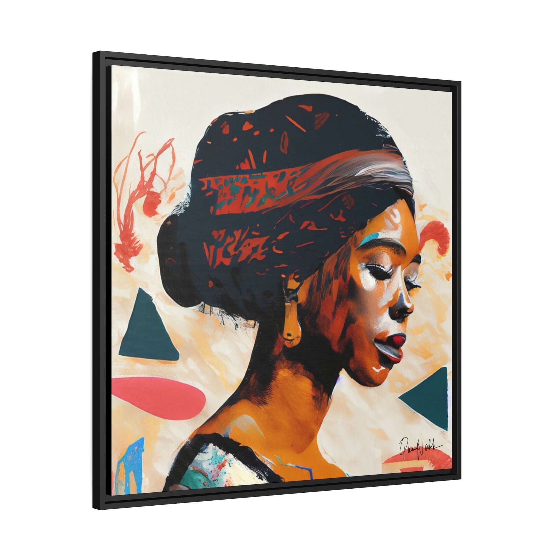African Queen Canvas Wall Art with Frame - Queennoble
