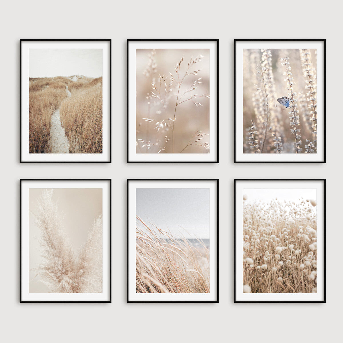 Beige Botanical Wall Art Prints Bedroom Living Room Posters Pictures Home Decor