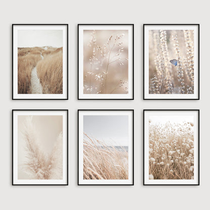 Beige Botanical Wall Art Prints Bedroom Living Room Posters Pictures Home Decor