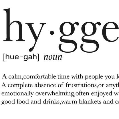 Romantic Dictionary Art Print Hygge Definition Minimalist Poster for Home Bar Salon Restaurant Wall Art Hygge Decor