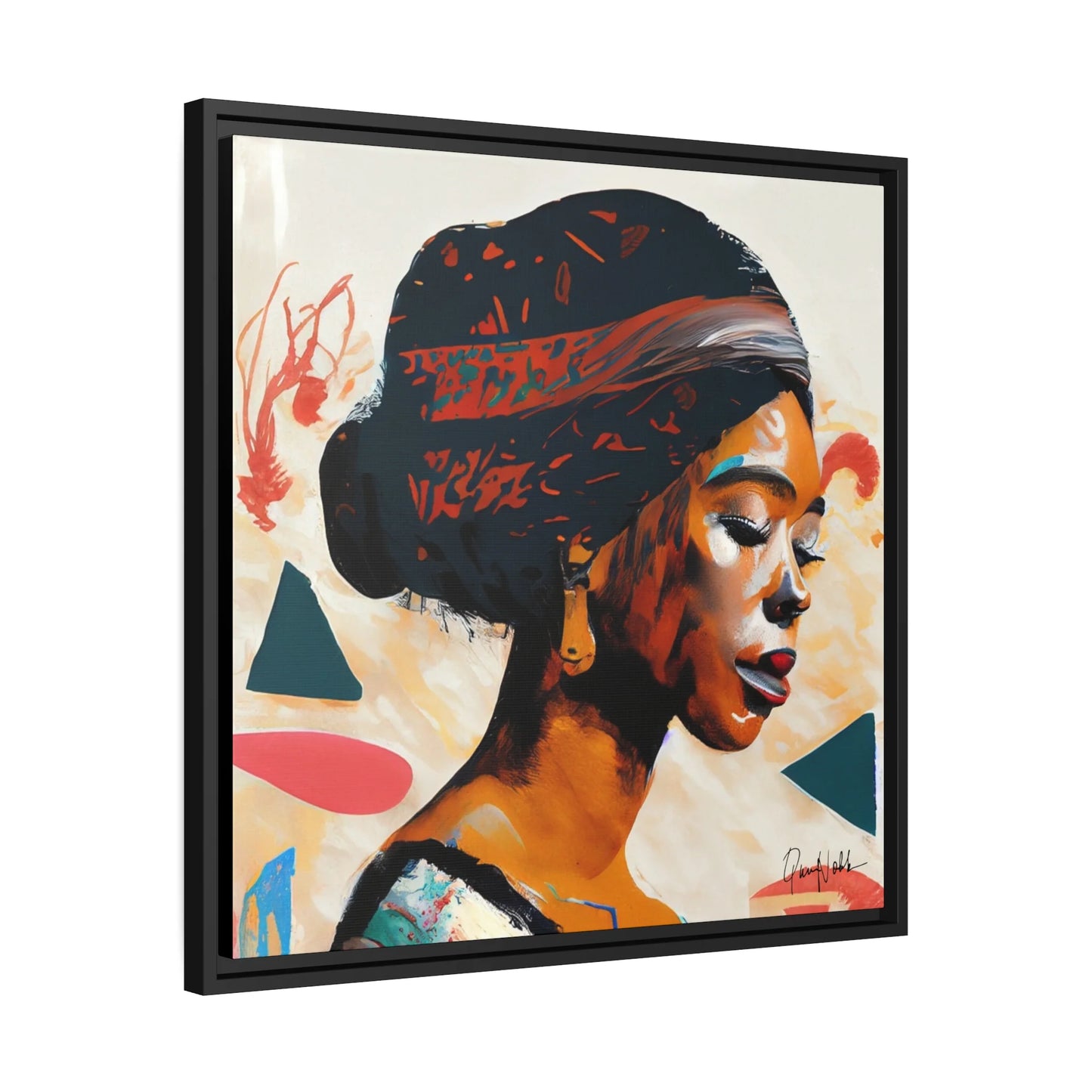 African Queen Canvas Wall Art with Frame - Queennoble