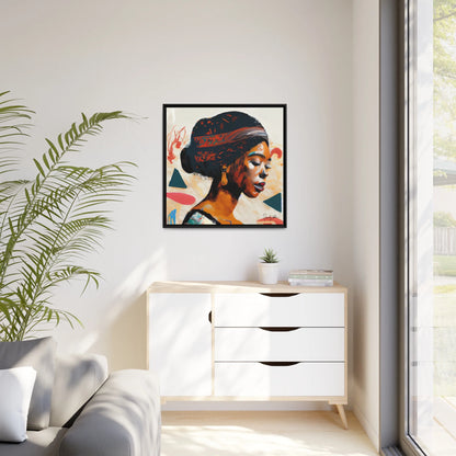 African Queen Canvas Wall Art with Frame - Queennoble