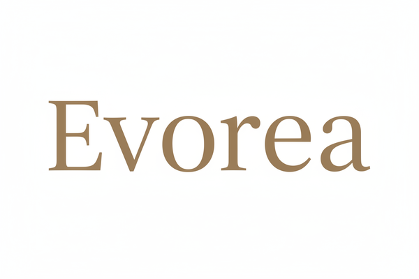 please create me a logo for my store. please create me a logo for my shopify store. I will be selling products for storage and home but please keep the logo very simple. The name is evorea and would like i transparent background with writing in #8F7B69